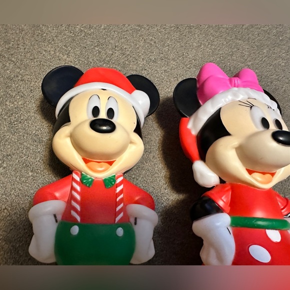 Disney Mickey Minnie Mouse Lighted Christmas Blow Mold 14" LED Set EXCELLENT - Picture 4 of 8